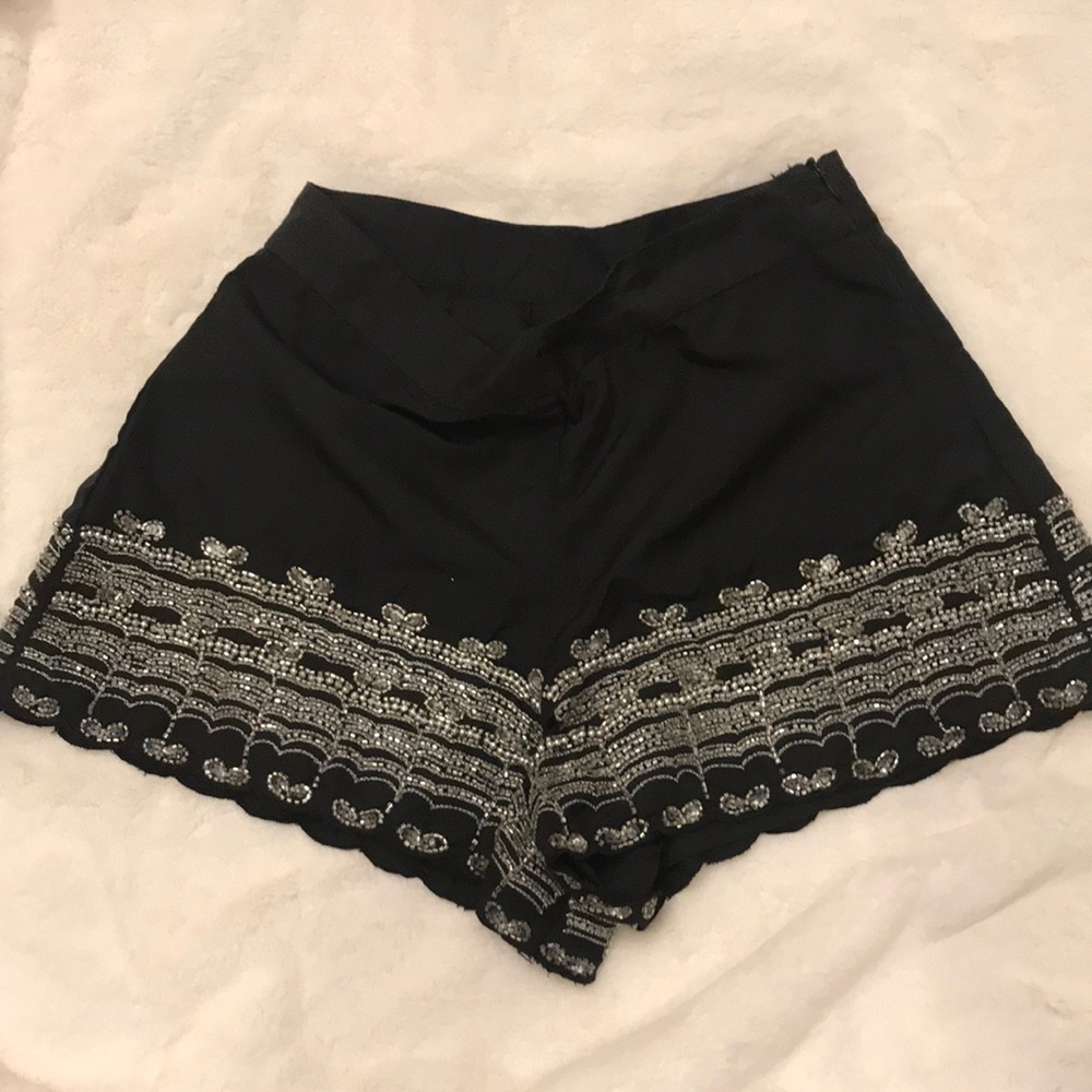 Beaded scalloped shorts